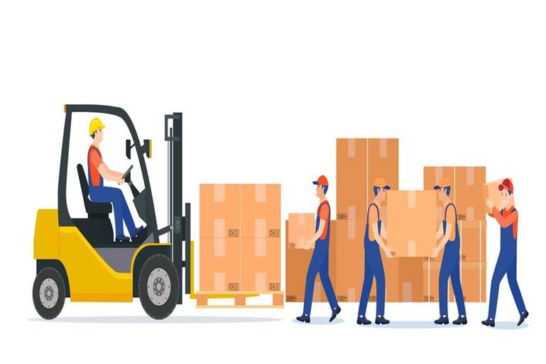 bigstock-Men-Loading-Boxes-On-Forklift--408376103